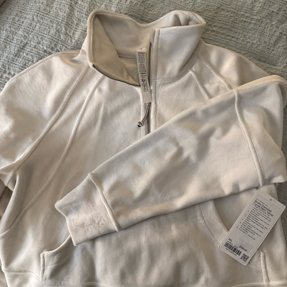 Scuba Oversized Funnel Neck Velvet NWT
